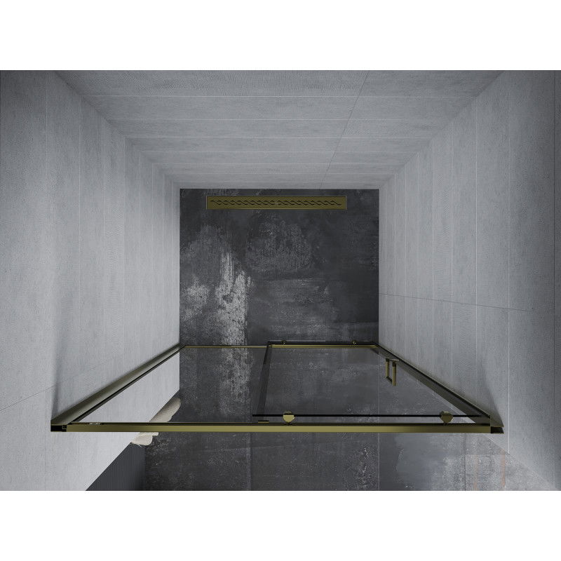 Mexen Apia drzwi prysznicowe rozsuwane 90 cm, transparent, złote - 845-090-000-50-00