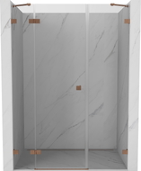 Mexen Lunar drzwi prysznicowe uchylne lewe 135 cm, transparent, miedź szczotkowana - 834S-135-050-65-00-L
