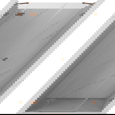 Mexen Lunar drzwi prysznicowe uchylne lewe 140 cm, transparent, miedź szczotkowana - 834S-140-050-65-00-L
