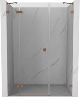 Mexen Lunar drzwi prysznicowe uchylne lewe 150 cm, transparent, miedź szczotkowana - 834S-150-050-65-00-L