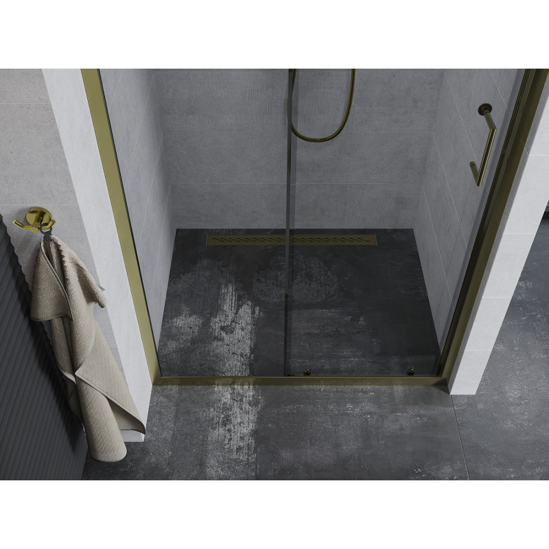 Mexen Apia drzwi prysznicowe rozsuwane 105 cm, transparent, złote - 845-105-000-50-00