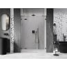Mexen Lunar drzwi prysznicowe uchylne lewe 145 cm, transparent, gun gray szczotkowany - 834S-145-050-66-00-L