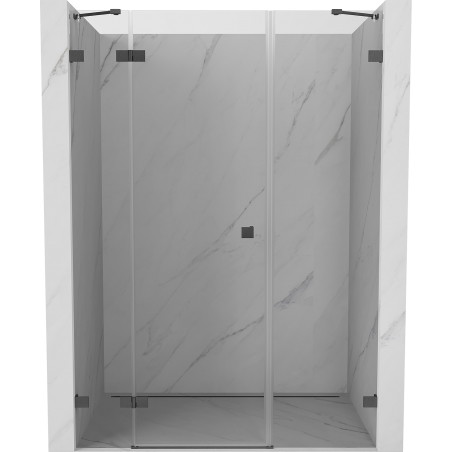 Mexen Lunar drzwi prysznicowe uchylne lewe 150 cm, transparent, gun gray szczotkowany - 834S-150-050-66-00-L