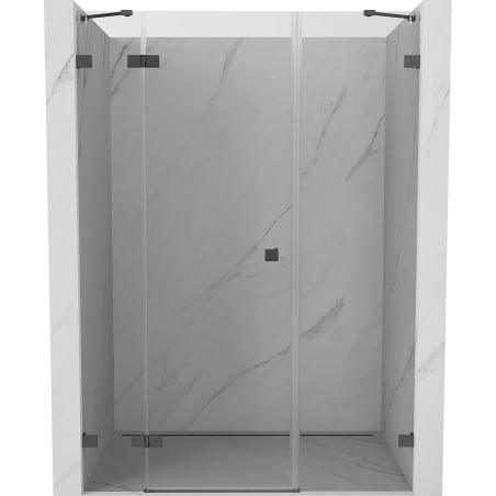 Mexen Lunar drzwi prysznicowe uchylne lewe 155 cm, transparent, gun gray szczotkowany - 834S-155-050-66-00-L