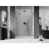 Mexen Lunar drzwi prysznicowe uchylne lewe 155 cm, transparent, gun gray szczotkowany - 834S-155-050-66-00-L