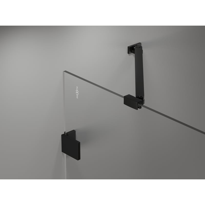 Mexen Lunar drzwi prysznicowe uchylne lewe 130 cm, transparent, czarne - 834S-130-050-70-00-L