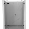 Mexen Lunar drzwi prysznicowe uchylne lewe 145 cm, transparent, czarne - 834S-145-050-70-00-L