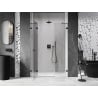 Mexen Lunar drzwi prysznicowe uchylne lewe 145 cm, transparent, czarne - 834S-145-050-70-00-L