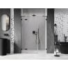 Mexen Lunar drzwi prysznicowe uchylne lewe 145 cm, transparent, czarne - 834S-145-050-70-00-L
