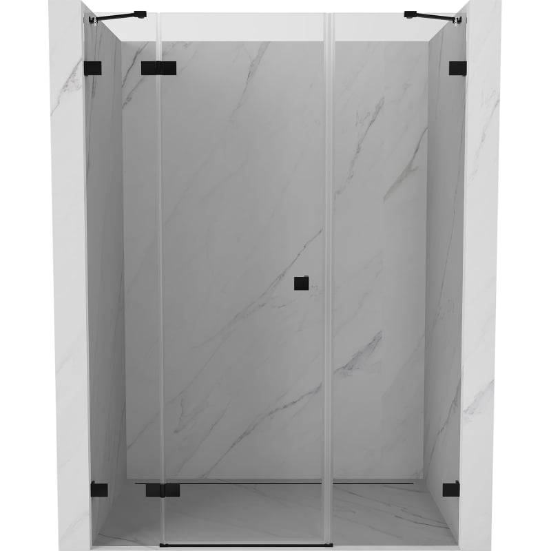 Mexen Lunar drzwi prysznicowe uchylne lewe 155 cm, transparent, czarne - 834S-155-050-70-00-L