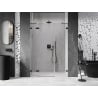 Mexen Lunar drzwi prysznicowe uchylne lewe 155 cm, transparent, czarne - 834S-155-050-70-00-L