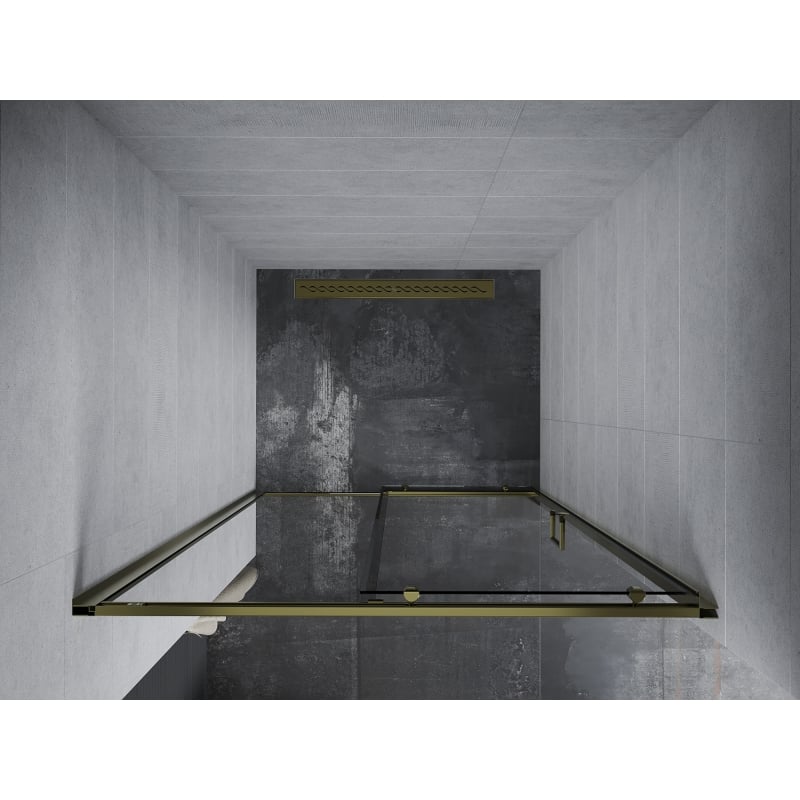 Mexen Apia drzwi prysznicowe rozsuwane 130 cm, transparent, złote - 845-130-000-50-00