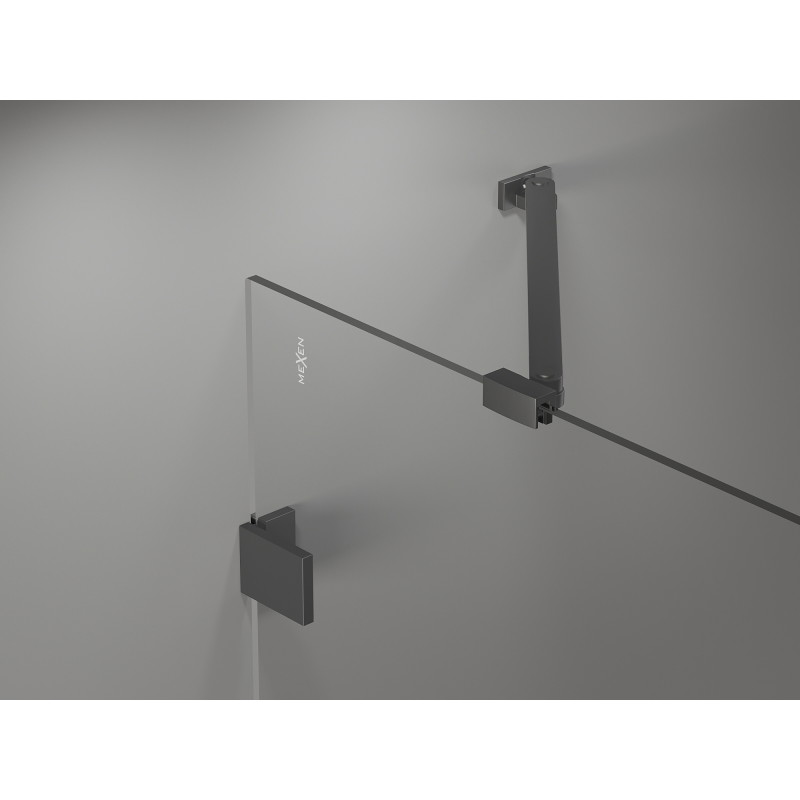 Mexen Lunar drzwi prysznicowe uchylne lewe 130 cm, transparent, gun metal - 834S-130-050-95-00-L