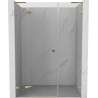 Mexen Lunar L drzwi prysznicowe uchylne lewe 160 cm, transparent, złote - 834SL-160-050-50-00-L