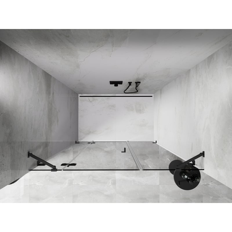 Mexen Lunar drzwi prysznicowe uchylne lewe 140 cm, transparent, gun metal - 834S-140-050-95-00-L