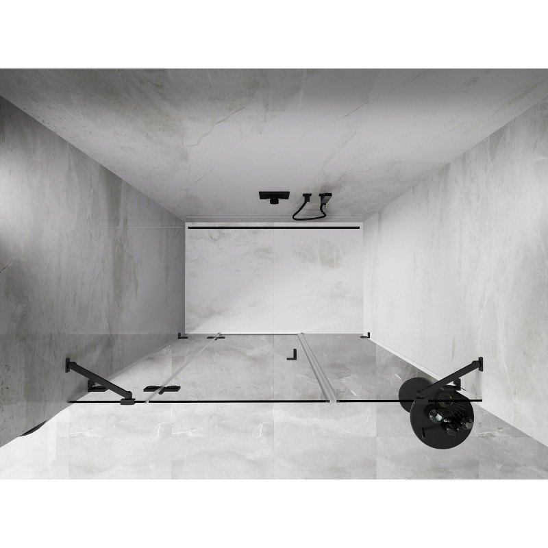 Mexen Lunar drzwi prysznicowe uchylne lewe 160 cm, transparent, gun metal - 834S-160-050-95-00-L