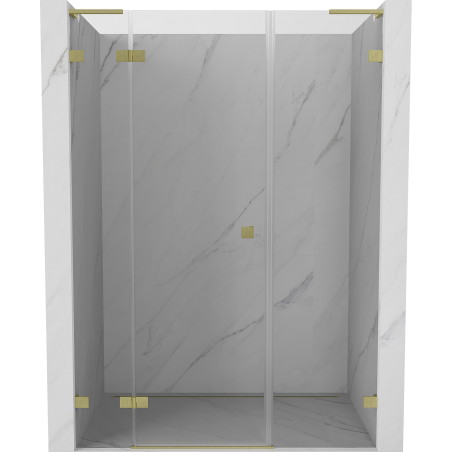 Mexen Lunar L drzwi prysznicowe uchylne lewe 120 cm, transparent, złote szczotkowane - 834SL-120-050-55-00-L