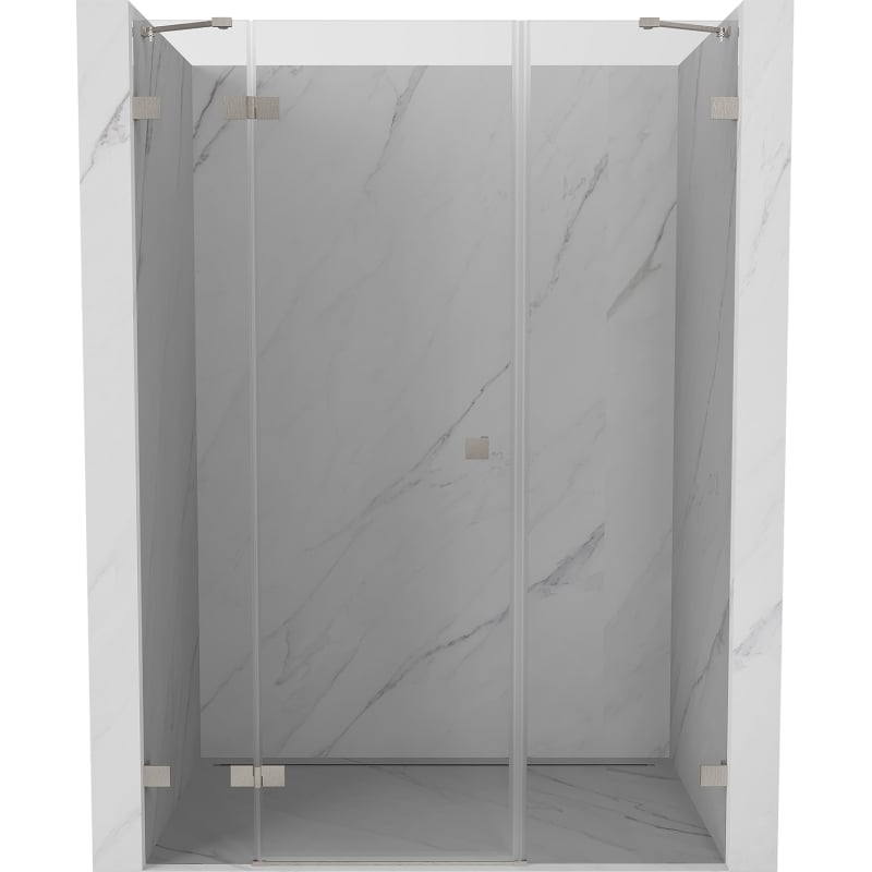 Mexen Lunar drzwi prysznicowe uchylne lewe 140 cm, transparent, nikiel szczotkowany - 834S-140-050-97-00-L