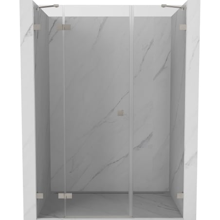 Mexen Lunar drzwi prysznicowe uchylne lewe 140 cm, transparent, nikiel szczotkowany - 834S-140-050-97-00-L