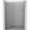 Mexen Lunar drzwi prysznicowe uchylne lewe 155 cm, transparent, nikiel szczotkowany - 834S-155-050-97-00-L