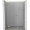 Mexen Lunar L drzwi prysznicowe uchylne lewe 140 cm, transparent, złote szczotkowane - 834SL-140-050-55-00-L