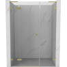 Mexen Lunar L drzwi prysznicowe uchylne lewe 145 cm, transparent, złote szczotkowane - 834SL-145-050-55-00-L