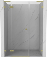 Mexen Lunar L drzwi prysznicowe uchylne lewe 145 cm, transparent, złote szczotkowane - 834SL-145-050-55-00-L