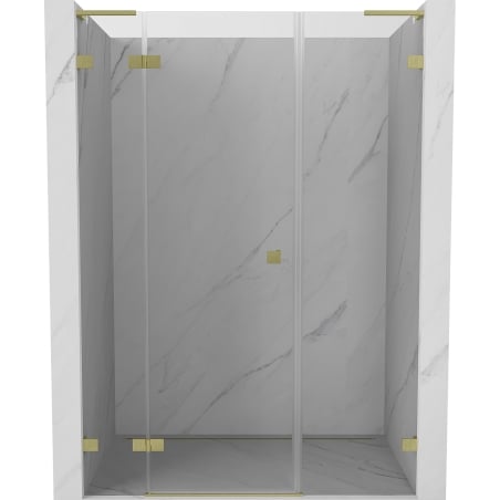 Mexen Lunar L drzwi prysznicowe uchylne lewe 160 cm, transparent, złote szczotkowane - 834SL-160-050-55-00-L