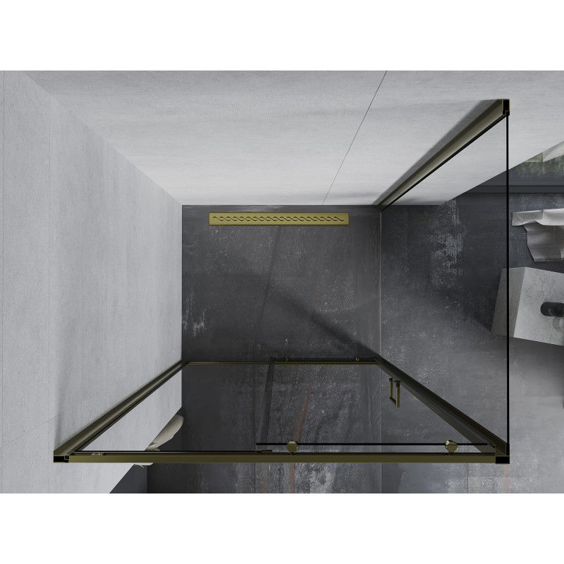 Mexen Apia kabina prysznicowa rozsuwana 95 x 80 cm, transparent, złota - 840-095-080-50-00