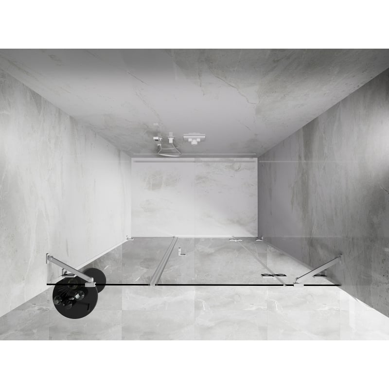 Mexen Lunar drzwi prysznicowe uchylne prawe 140 cm, transparent, białe - 834S-140-050-20-00-P
