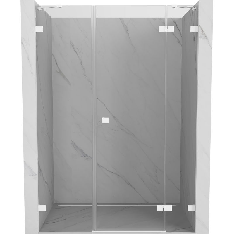 Mexen Lunar drzwi prysznicowe uchylne prawe 160 cm, transparent, białe - 834S-160-050-20-00-P