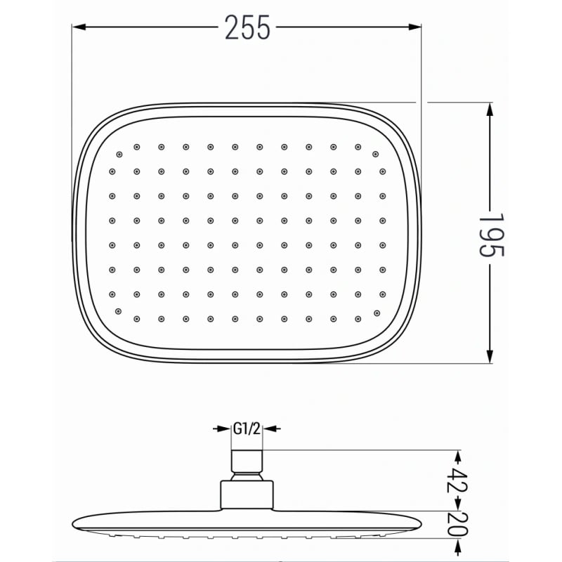 Mexen D-49 deszczownica 25x19 cm, biała/złota - 79749-25