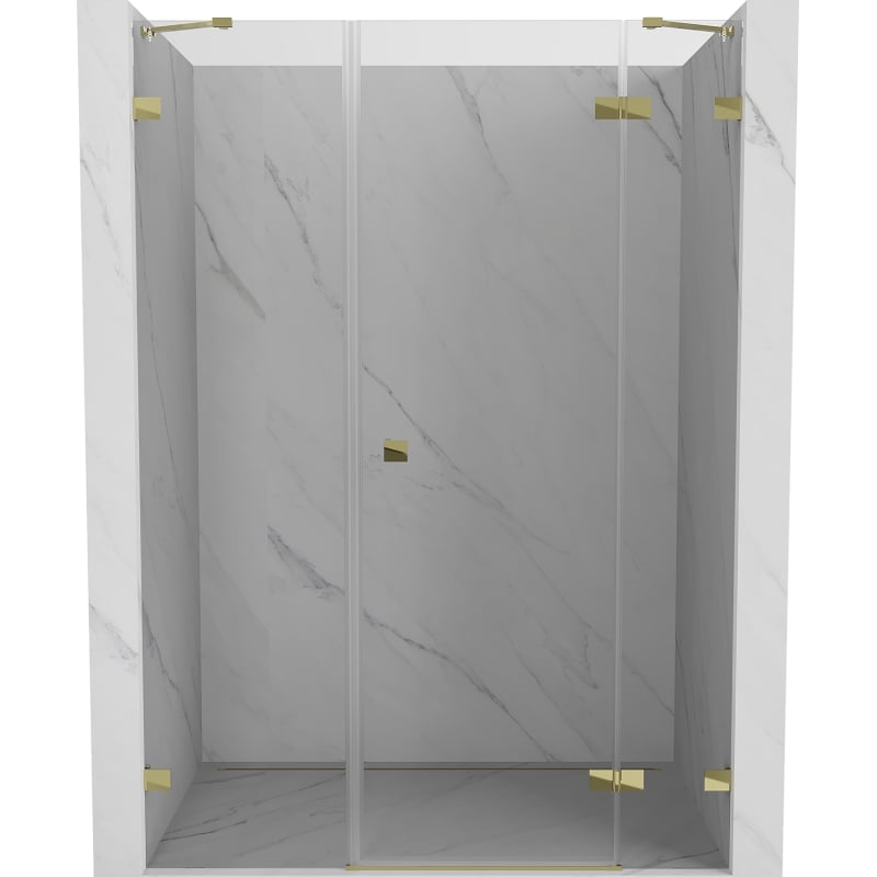 Mexen Lunar drzwi prysznicowe uchylne prawe 120 cm, transparent, złote - 834S-120-050-50-00-P