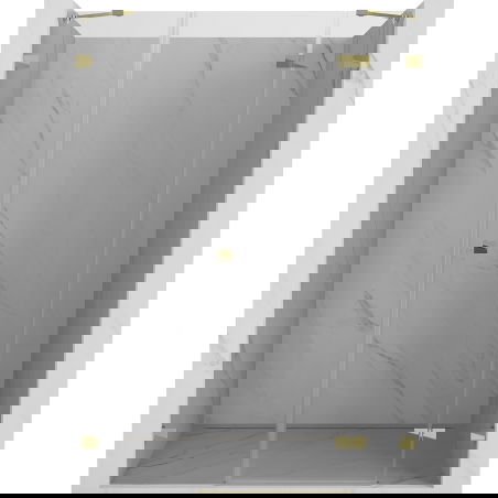 Mexen Lunar drzwi prysznicowe uchylne prawe 130 cm, transparent, złote - 834S-130-050-50-00-P