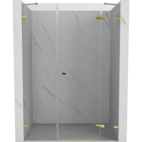 Mexen Lunar drzwi prysznicowe uchylne prawe 135 cm, transparent, złote - 834S-135-050-50-00-P