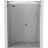 Mexen Lunar L drzwi prysznicowe uchylne lewe 145 cm, transparent, różowe złoto - 834SL-145-050-60-00-L