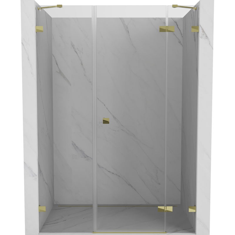 Mexen Lunar drzwi prysznicowe uchylne prawe 140 cm, transparent, złote - 834S-140-050-50-00-P