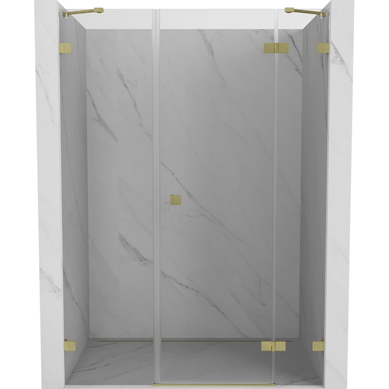 Mexen Lunar drzwi prysznicowe uchylne prawe 140 cm, transparent, złote szczotkowane - 834S-140-050-55-00-P