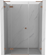Mexen Lunar L drzwi prysznicowe uchylne lewe 135 cm, transparent, miedź szczotkowana - 834SL-135-050-65-00-L