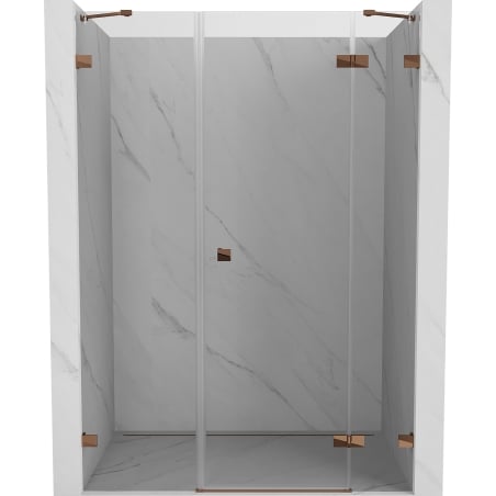 Mexen Lunar drzwi prysznicowe uchylne prawe 135 cm, transparent, różowe złoto - 834S-135-050-60-00-P