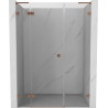 Mexen Lunar L drzwi prysznicowe uchylne lewe 140 cm, transparent, miedź szczotkowana - 834SL-140-050-65-00-L