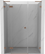 Mexen Lunar L drzwi prysznicowe uchylne lewe 140 cm, transparent, miedź szczotkowana - 834SL-140-050-65-00-L