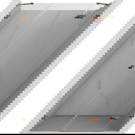 Mexen Lunar drzwi prysznicowe uchylne prawe 155 cm, transparent, różowe złoto - 834S-155-050-60-00-P