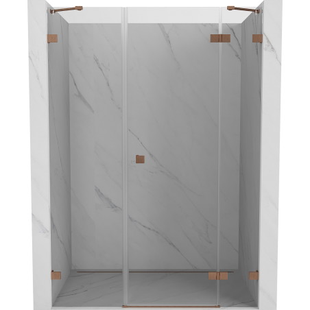 Mexen Lunar drzwi prysznicowe uchylne prawe 140 cm, transparent, miedź szczotkowana - 834S-140-050-65-00-P