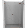 Mexen Lunar drzwi prysznicowe uchylne prawe 140 cm, transparent, miedź szczotkowana - 834S-140-050-65-00-P