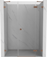 Mexen Lunar drzwi prysznicowe uchylne prawe 145 cm, transparent, miedź szczotkowana - 834S-145-050-65-00-P