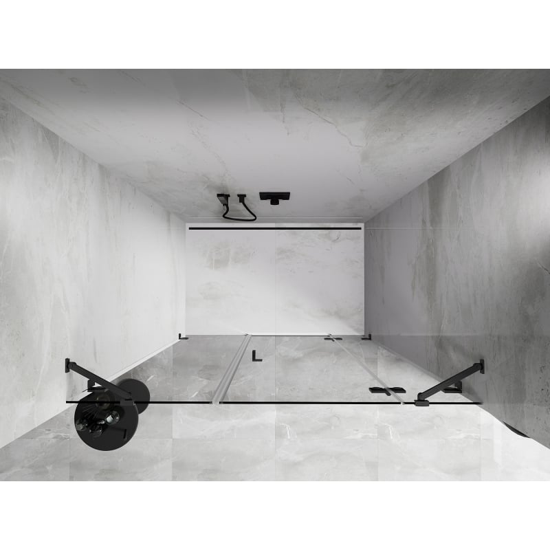 Mexen Lunar drzwi prysznicowe uchylne prawe 140 cm, transparent, gun gray szczotkowany - 834S-140-050-66-00-P