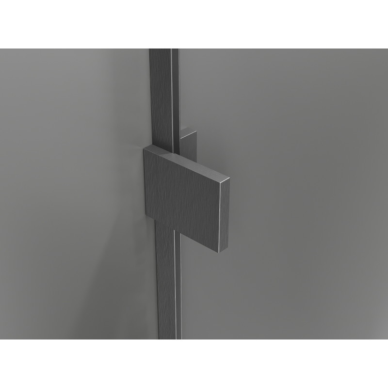 Mexen Lunar drzwi prysznicowe uchylne prawe 155 cm, transparent, gun gray szczotkowany - 834S-155-050-66-00-P