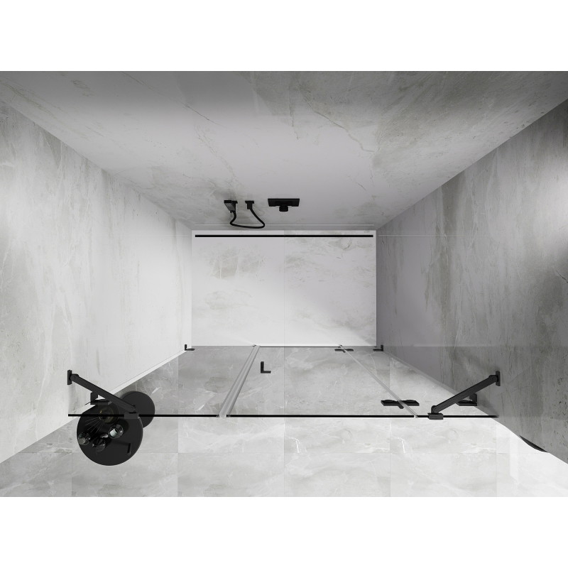 Mexen Lunar drzwi prysznicowe uchylne prawe 155 cm, transparent, gun gray szczotkowany - 834S-155-050-66-00-P