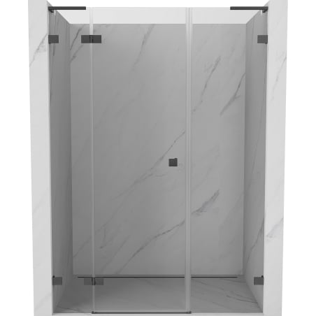Mexen Lunar L drzwi prysznicowe uchylne lewe 120 cm, transparent, gun gray szczotkowany - 834SL-120-050-66-00-L